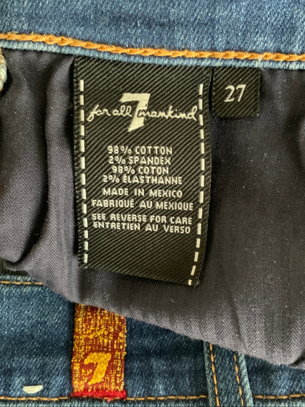 7 For All Mankind Deep Indigo Slim Straight Jeans - Picture 8 of 8